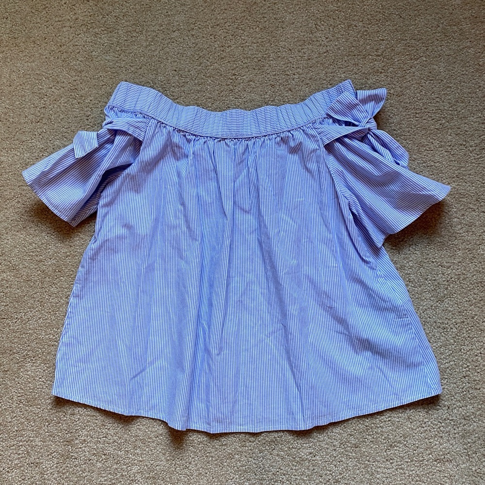 XS Vero Moda Off-Shoulder Blue/White Top